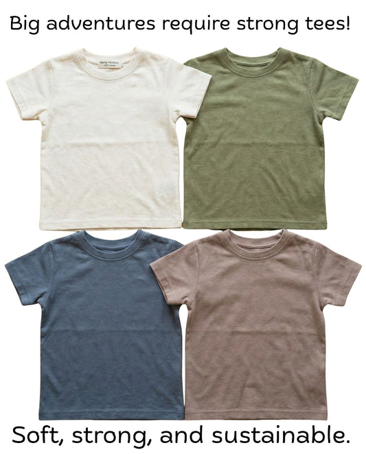 Beautiful colours for our childrens hemp t shirts - Hemp Horizon