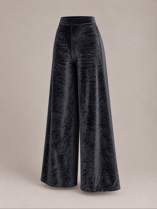 Hemp Bamboo Velour Wide-Leg Trousers