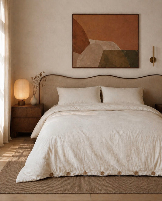 100% Hemp Duvet Cover with Coconut Buttons
