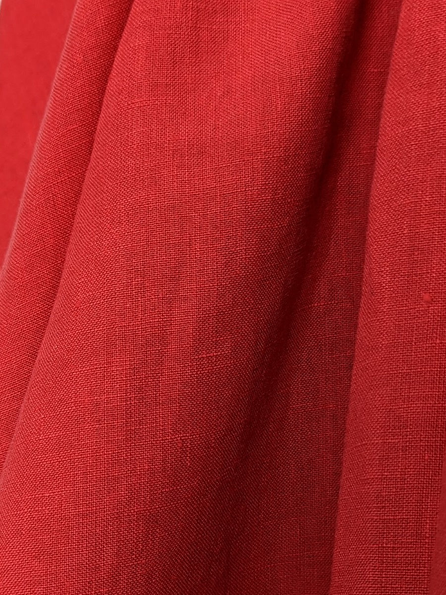 Hemp linen wrap dress in Magenta - Hemp Horizon