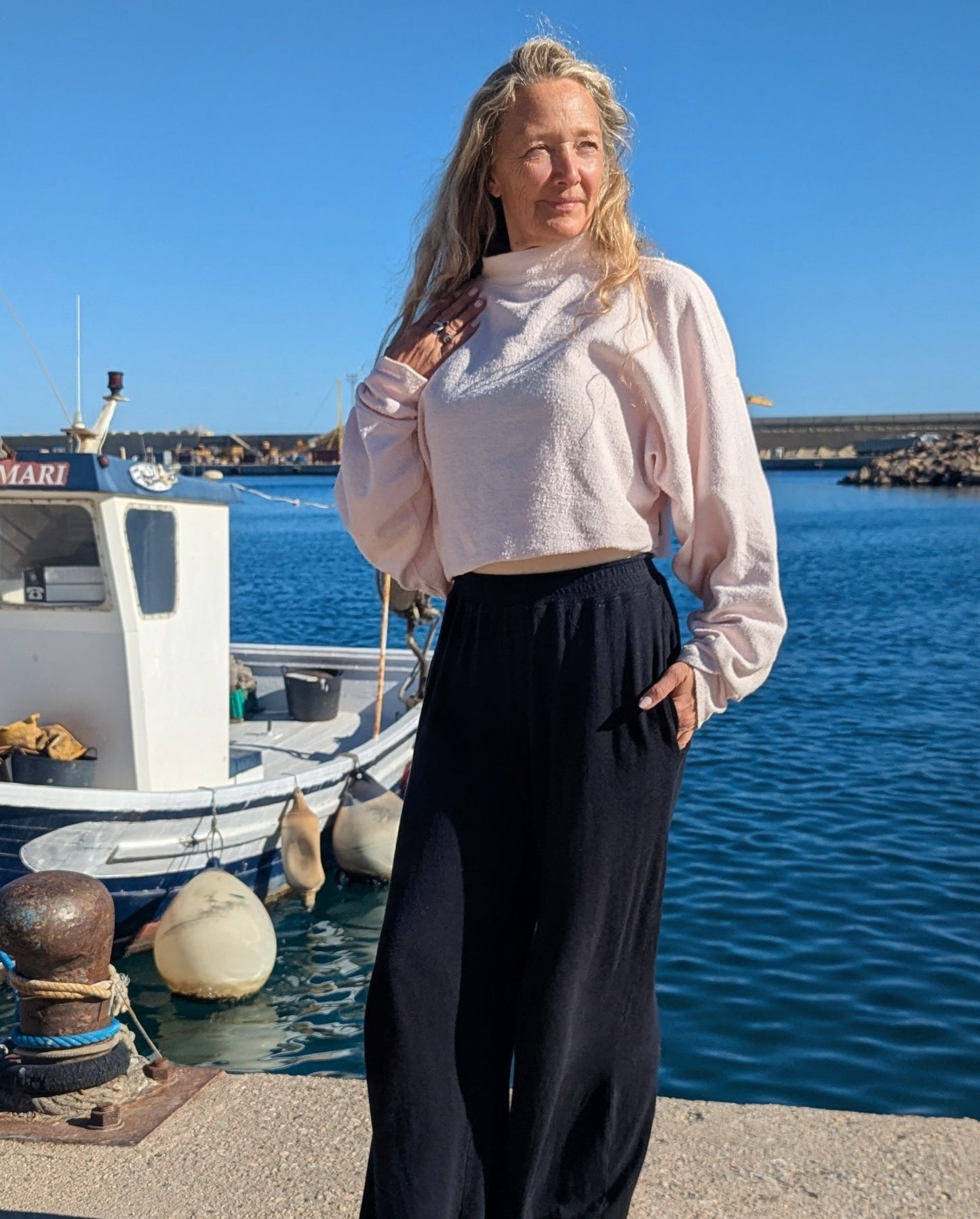Hemp palazzo jersey pants
