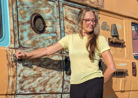 Beautiful 100% Hemp T shirt in summer yellow  - Hemp Horizon