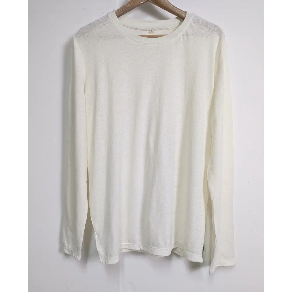 Hemp long sleeve t’shirt - White / XS - Hemp longsleeve t’shirts