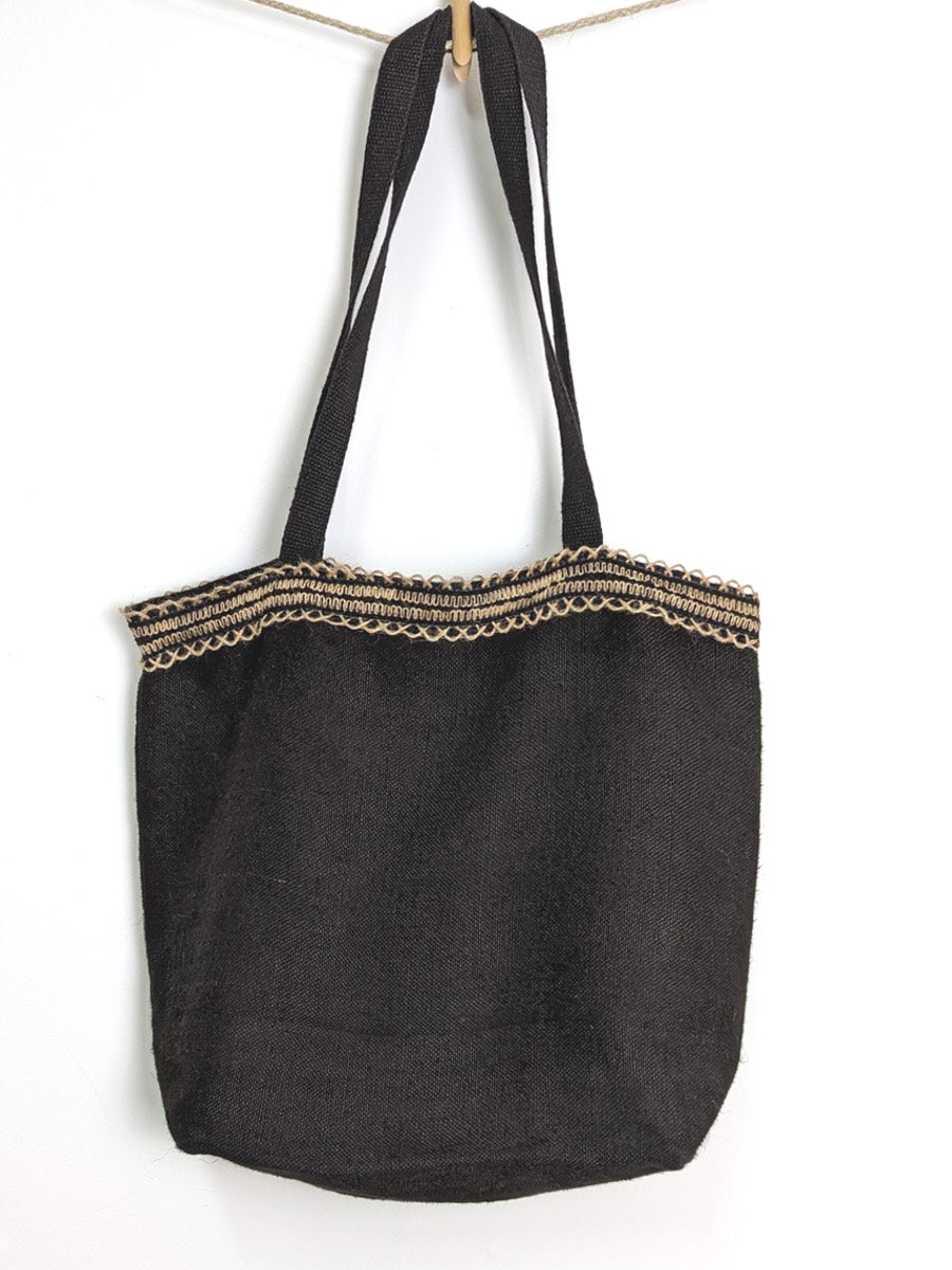 Hemp canvas black tote - Hemp Horizon