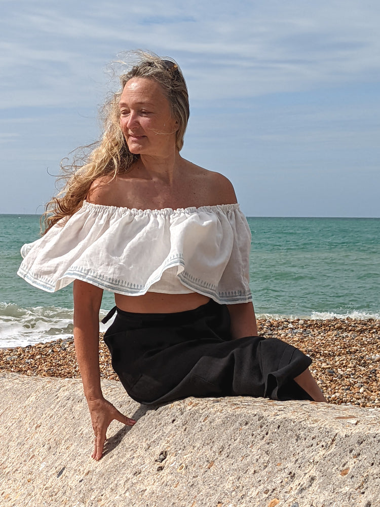 Hemp Horizon hemp ruffle top- Hemp Horizon