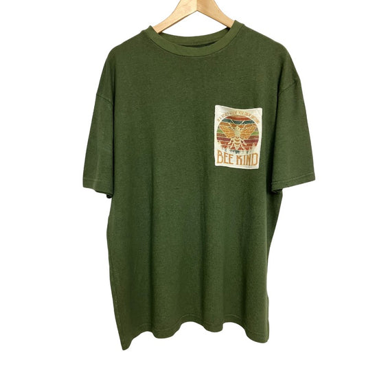 "Bee Kind" Pocket Tee | Earthy Olive