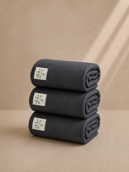 Black hemp cotton face flannel