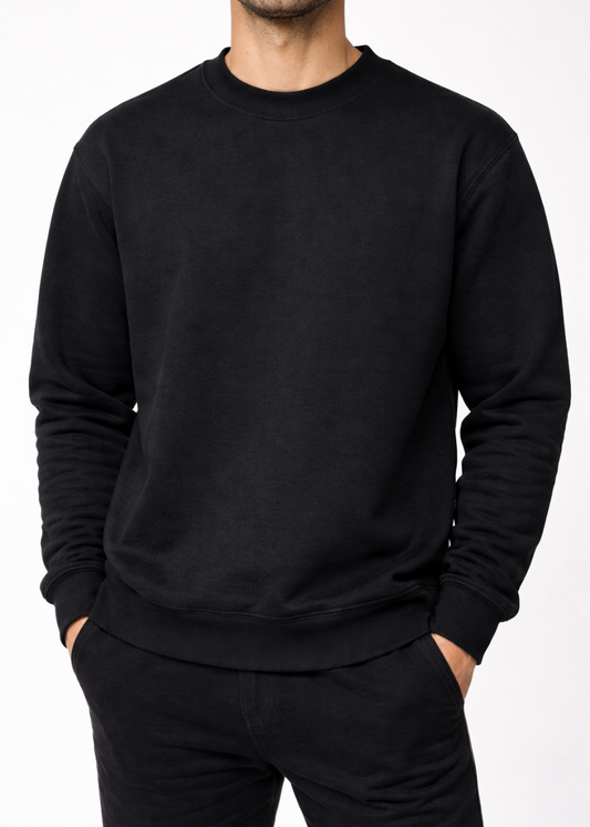 Black_hemp bamboo fleece sweatshirt_Hemp Horizon