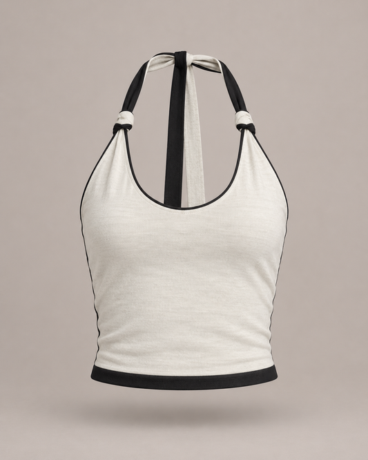 Reversible Hemp Halter-Neck Top