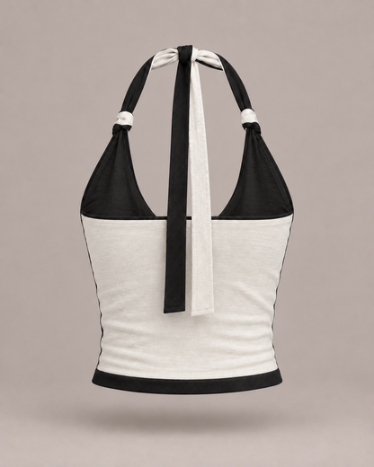 Reversible Hemp Halter-Neck Top