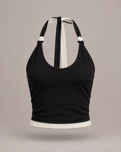 Reversible Hemp Halter-Neck Top
