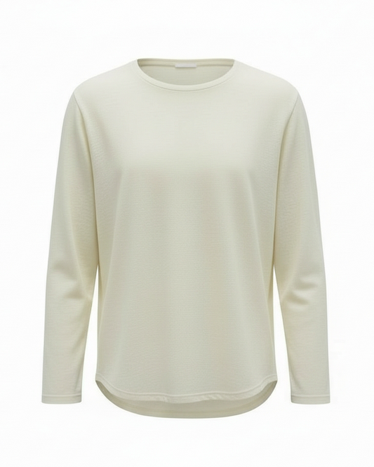 Hemp and organic cotton long leeve t-shirt in grey and white - Hemp Horizon