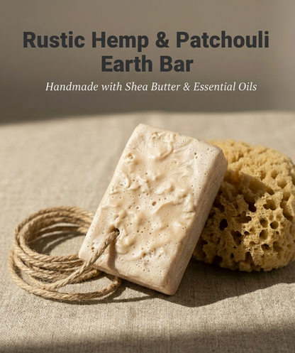 Hemp shea butter patchouli Rustic_soap_bar_Hemp Horizon
