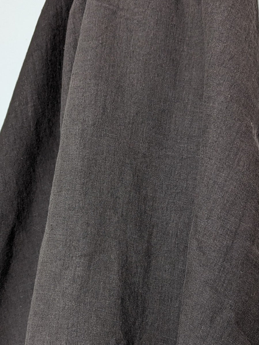 Hemp linen wrap dress in charcoal black - Hemp Horizon