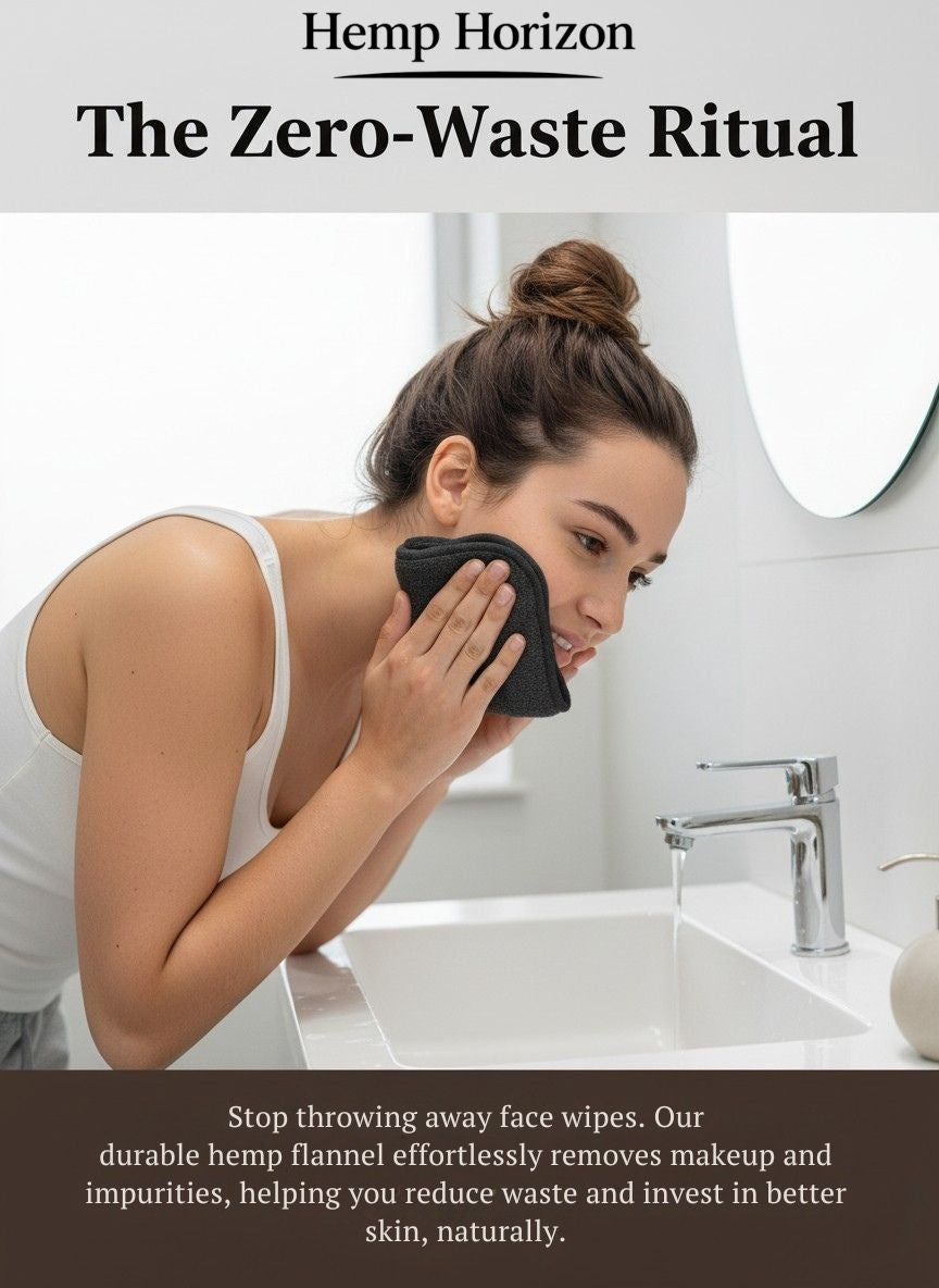 Stop_throwing_away_face_wipes._Our_durable_hemp_flannel_effortlessly_removes_makeup_and_impurities_helping_you_reduce_waste_and_invest_in_better_skin_naturally. Hemp Horizon