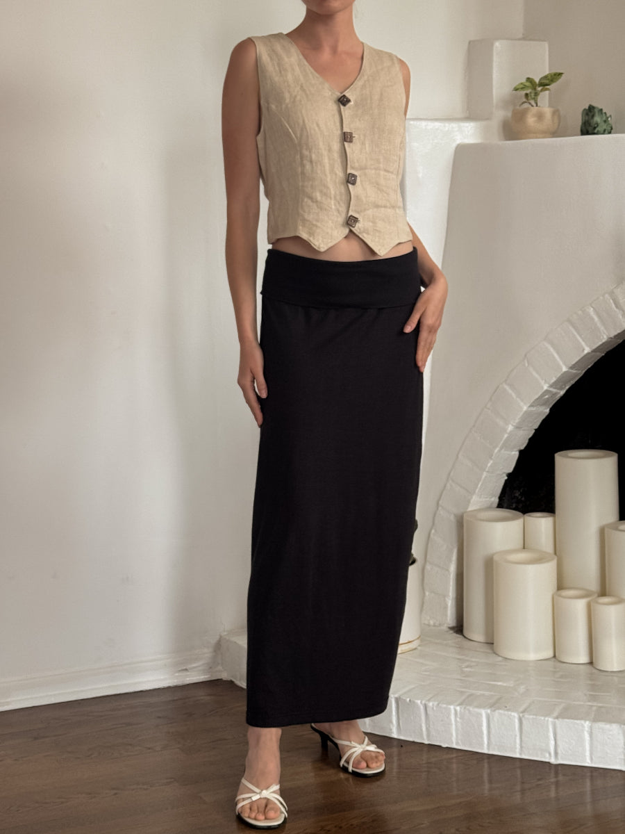 Hemp herringbone cream waistcoat - Hemp Horizon