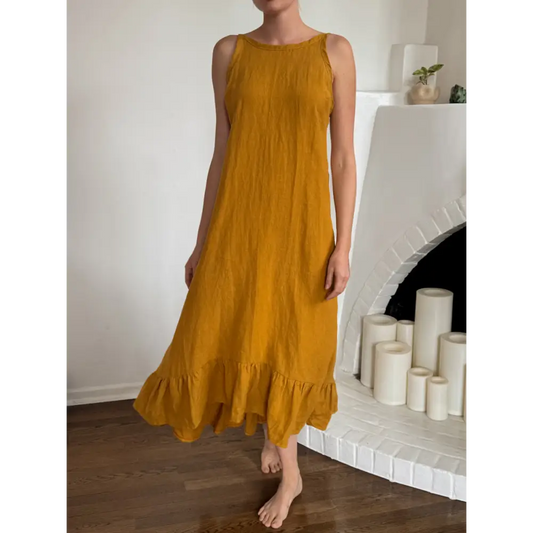 Linen and hemp low back dress- Hemp Horizon