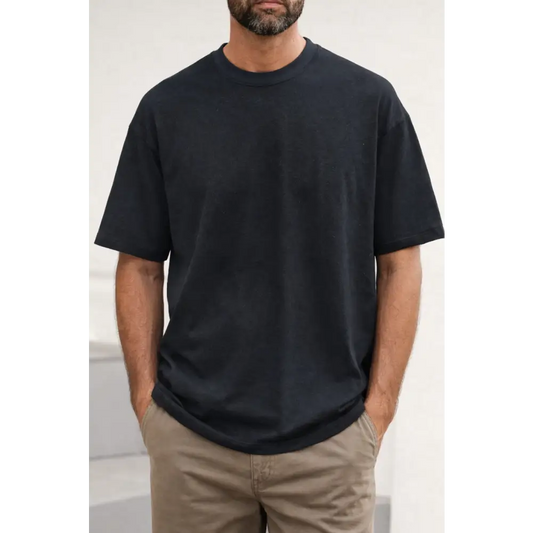 Casual_style_in_black_hemp_bamboo-T-shirt-Hemp Horizon