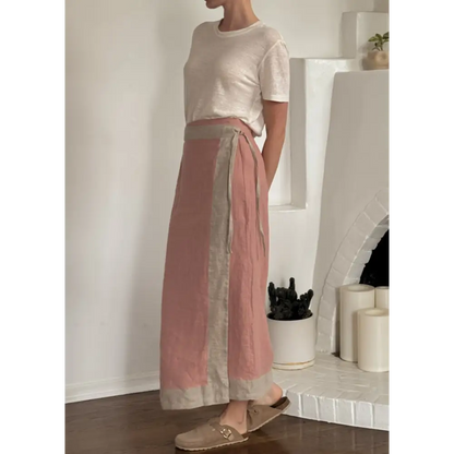Blush pink wrap skirt- Hemp Horizon