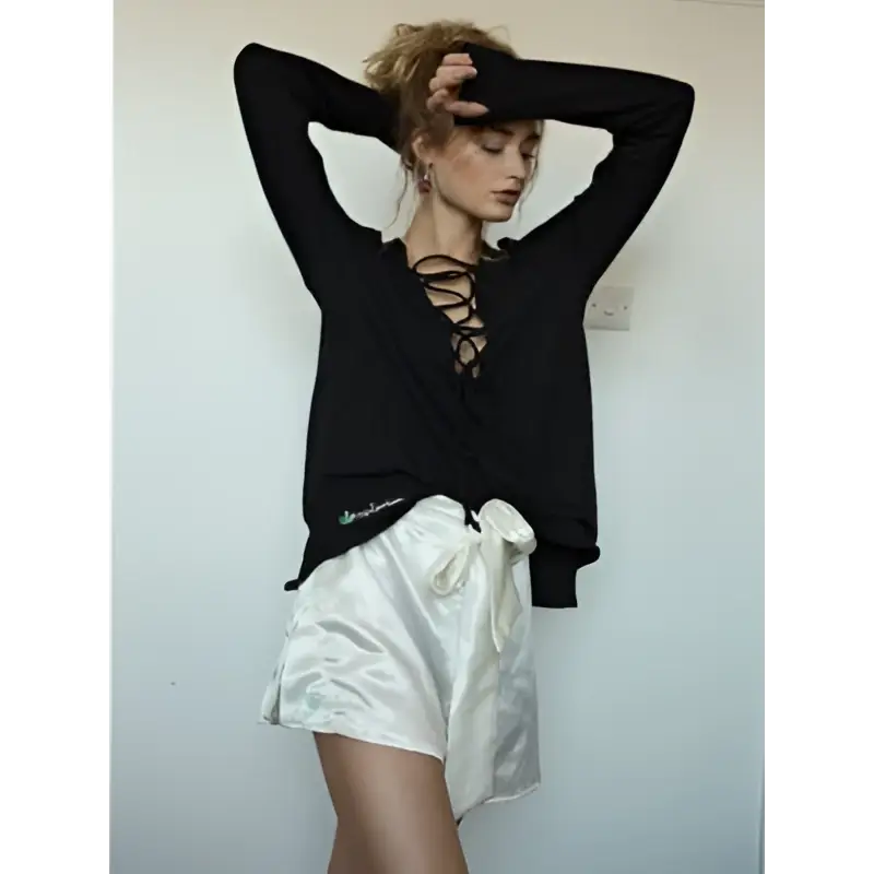 Hemp lace-up top - Hemp Horizon