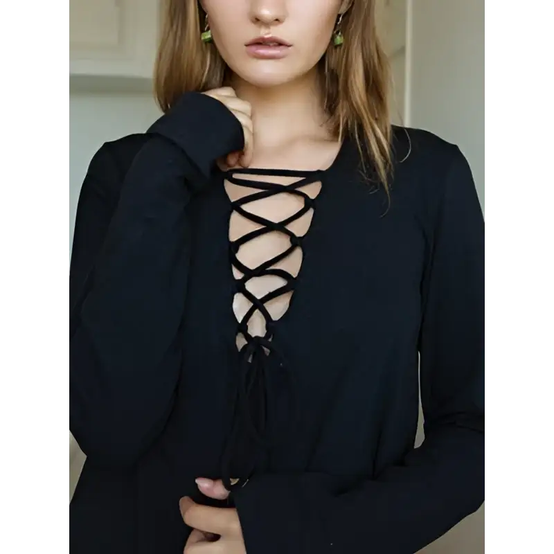 Hemp lace-up top - Hemp Horizon