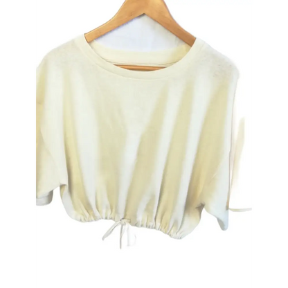 Hemp organic cotton bubble top in natural - Hemp Horizon