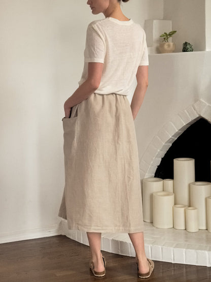 Hemp pocket skirt with elasticated waist - Hemp Horizon
