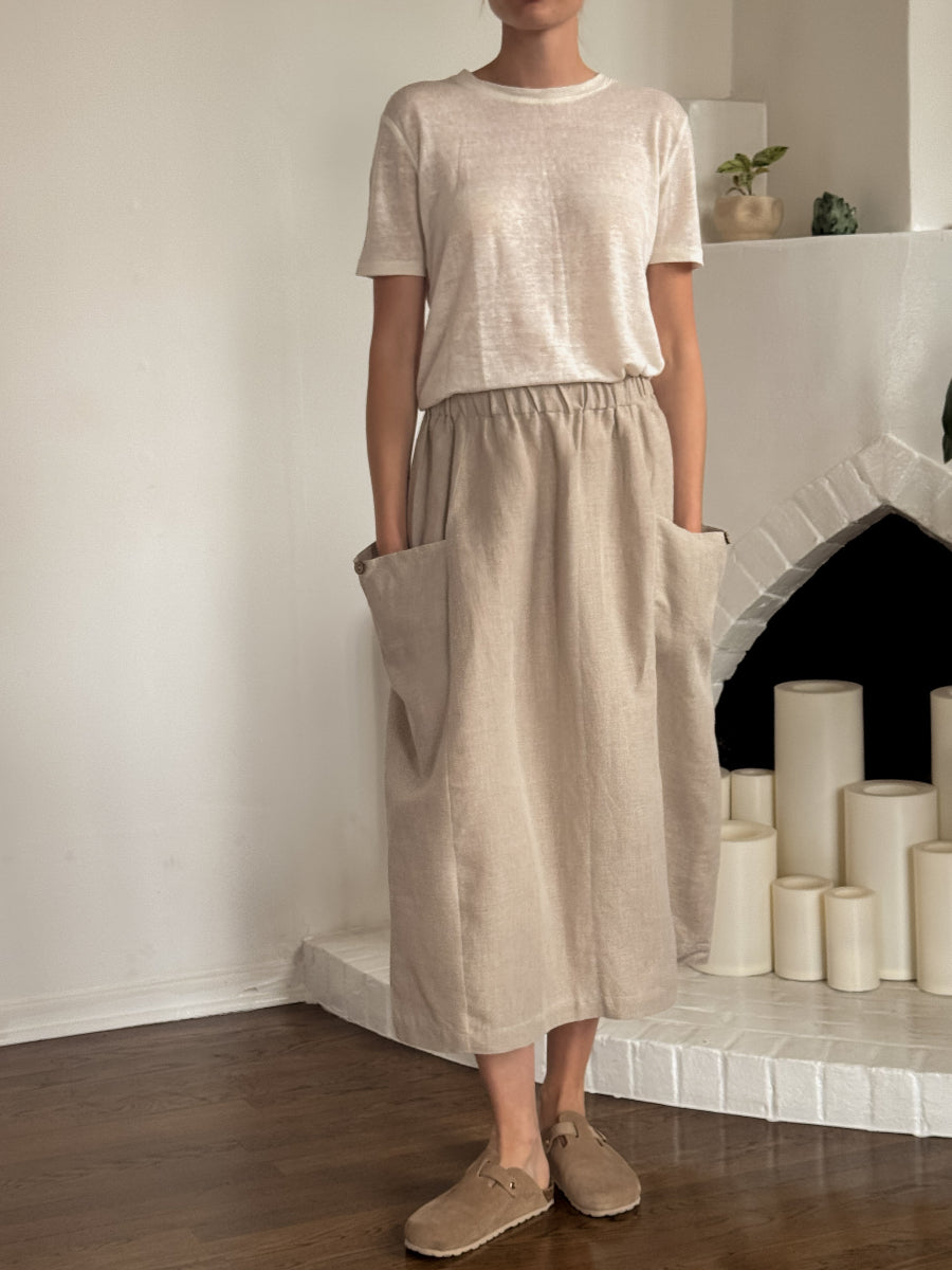 Hemp Pocket skirt with coconut buttons