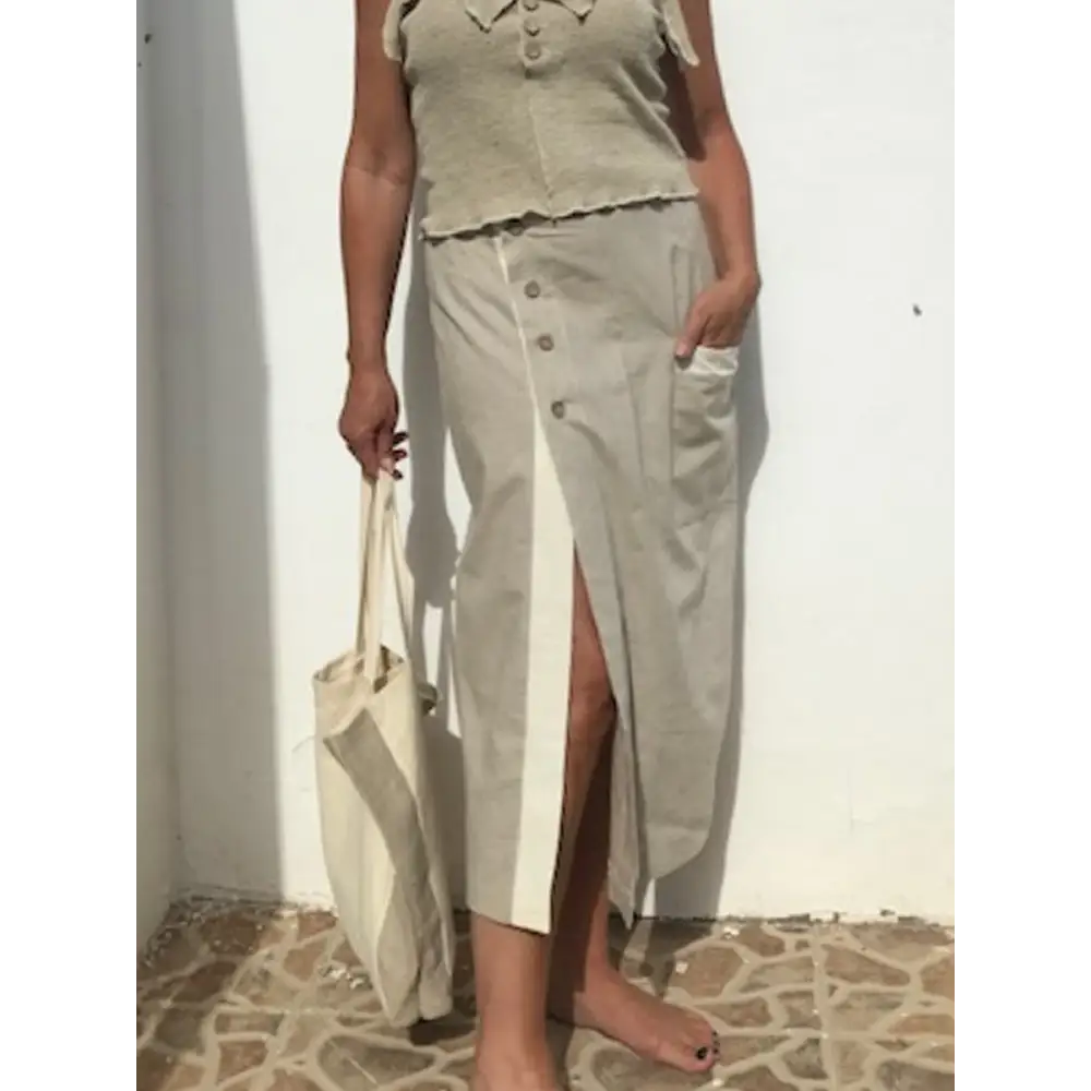 Mid length hemp cotton skirt - Hemp Horizon