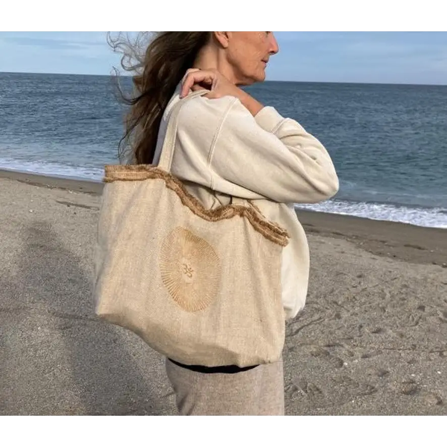 Hemp tote with pocket - Hemp Horizon
