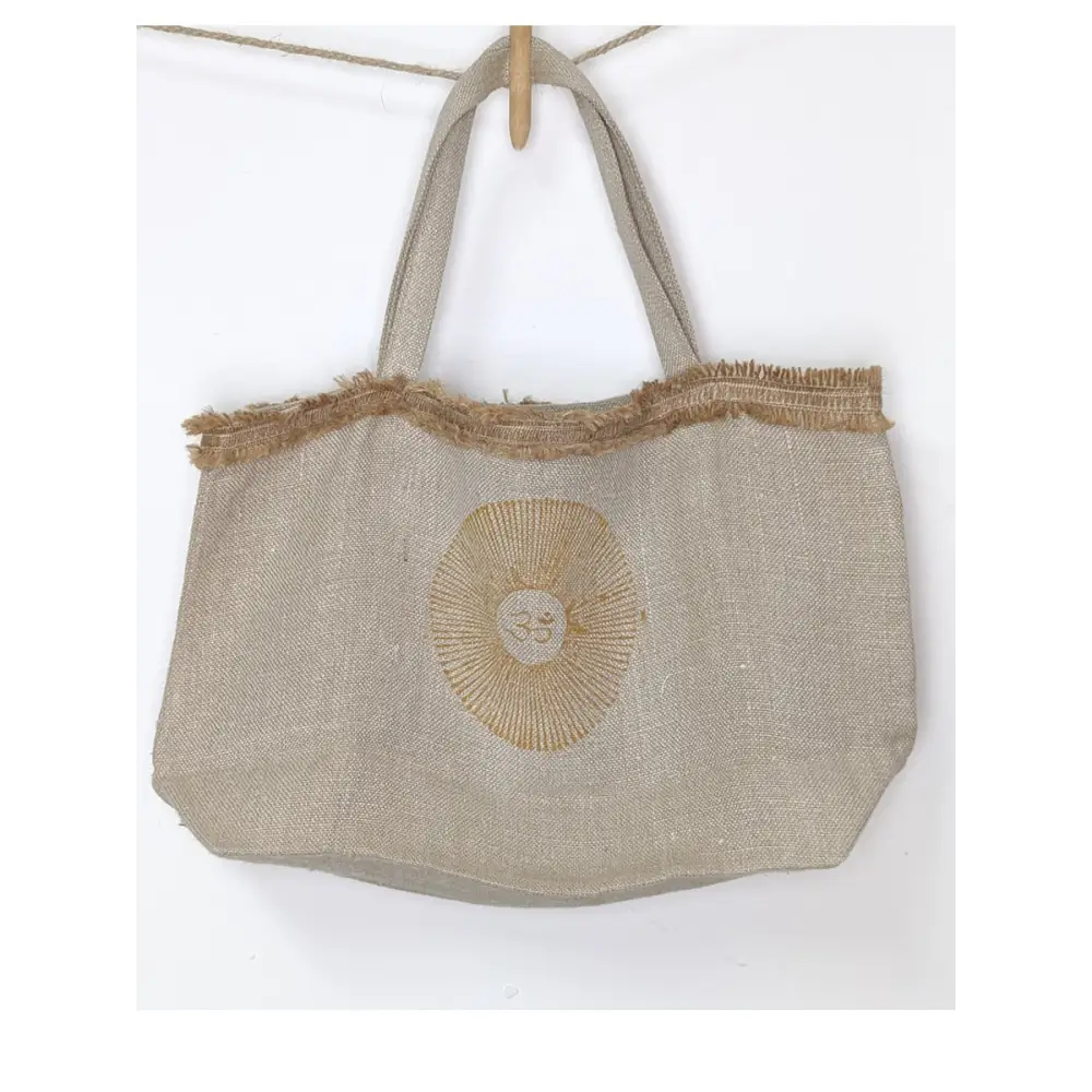 Hemp natural canvas tote with pocket - Hemp Horizon