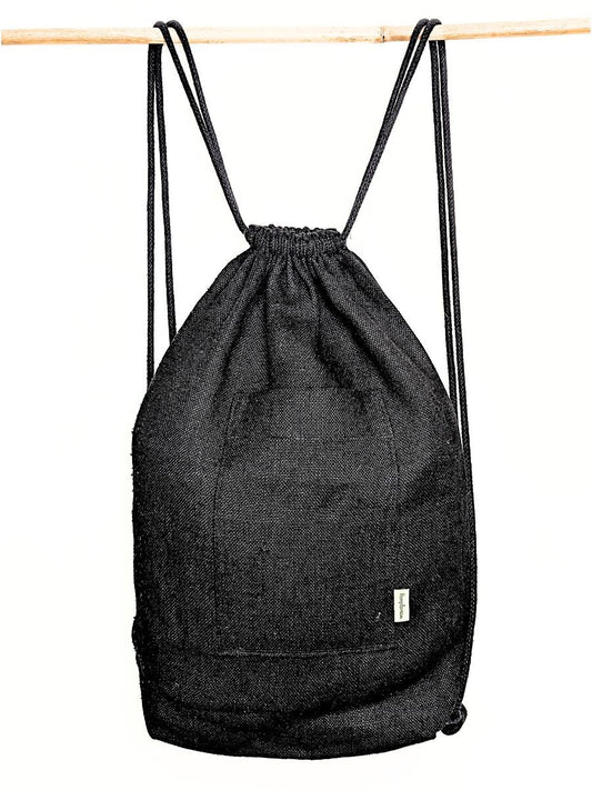 Musk hemp drawstring bag with pockets. - Hemp Bag