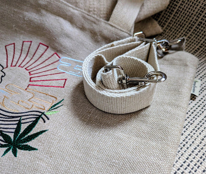 Hemp tote with adjustable hemp strap - Hemp Horizon