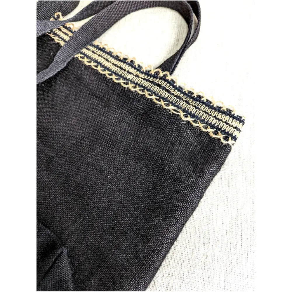 Hemp canvas black tote bag - Hemp Horizon