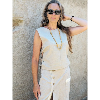 Pandora Side Tie Top - XS - Hemp Crop Top