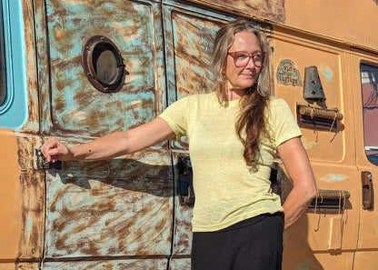 Beautiful 100% Hemp T shirt in summer yellow  - Hemp Horizon