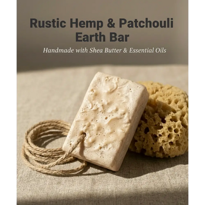 Hemp shea butter patchouli Rustic_soap_bar_Hemp Horizon