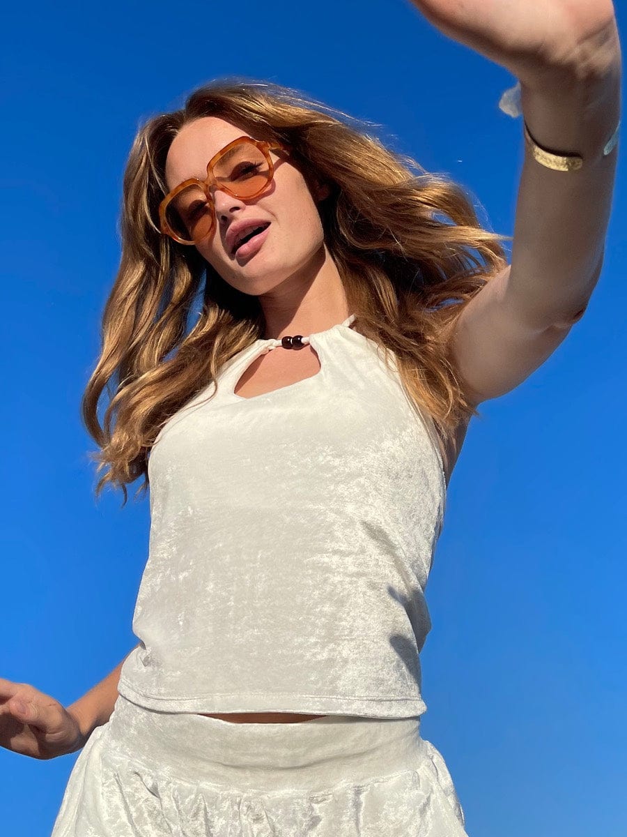 Hemp Bamboo velour halter-neck top - Hemp Horizon