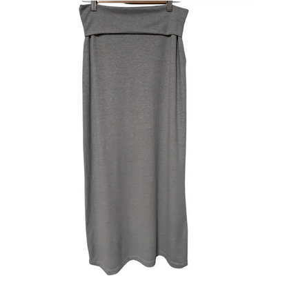 Womens Hemp grey jersey maxi skirt - Hemp Horizon