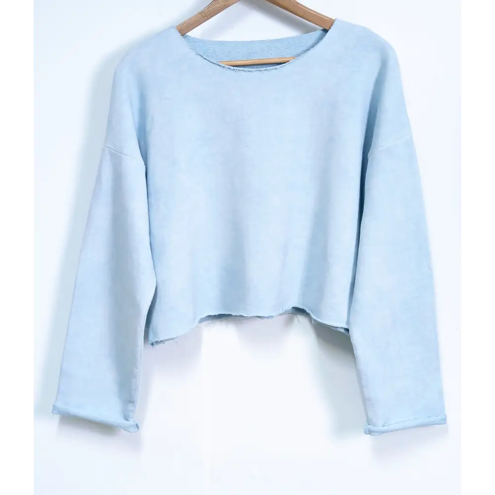 Solana Hemp crop-top sweatshirt - S / Pale Blue - Sweatshirts