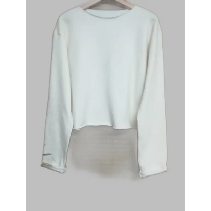 Hemp crop-top sweatshirt  in white- Hemp Horizon