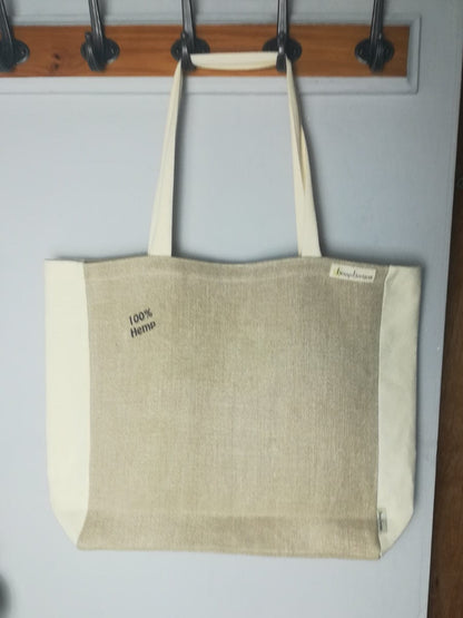 Hemp tote bag with pocket - Hemp Horizon