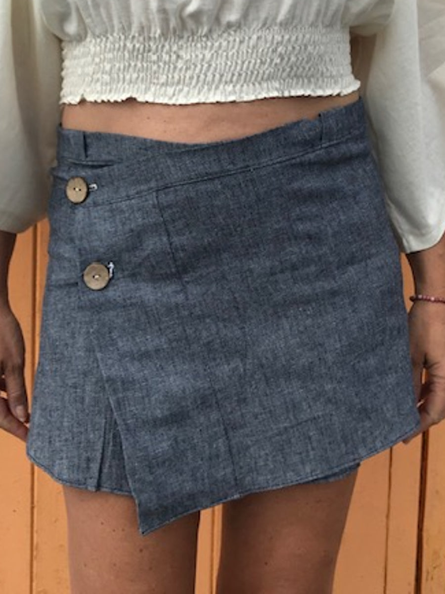 Hemp Mini Stretch Jean Skirt - Hemp Horizon