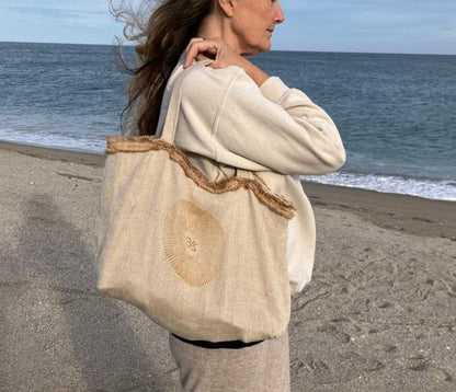 Hemp tote with pocket - Hemp Horizon